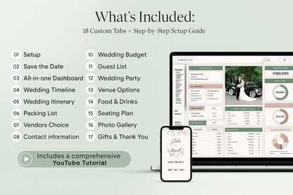 wedding planner with guest list and setup guide