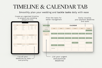 plan your wedding with daily to-do list with a calendar tab